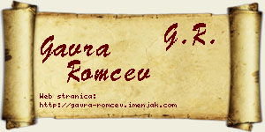 Gavra Romčev vizit kartica